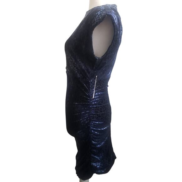 GUESS Blue Leopard Print Bodycon Woman's Dress Sz XS - Picture 3 of 9